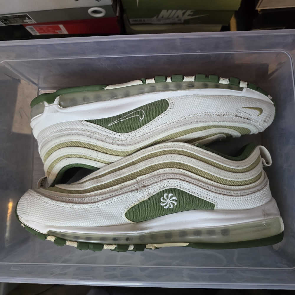 Nike Airmax 97 Sun Club Sail Treeline, Size 12, Pre-owned